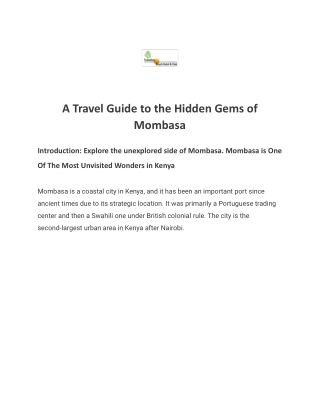A Travel Guide to the Hidden Gems of Mombasa.docx