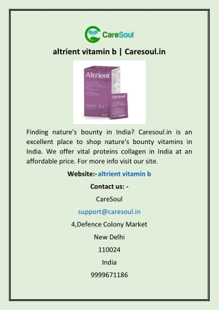 altrient vitamin b | Caresoul.in