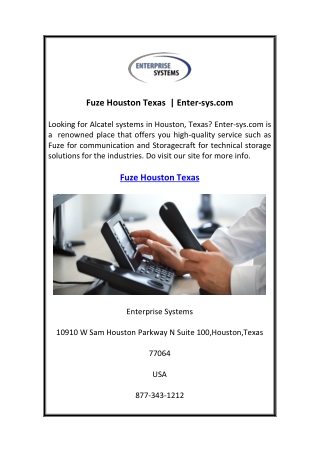 Fuze Houston Texas  Enter-sys.com