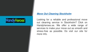 Move Out Cleaning Stockholm  Handyheroes.se