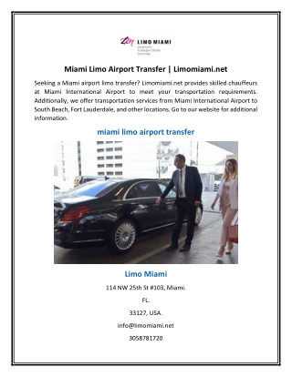 Miami Limo Airport Transfer | Limomiami.net