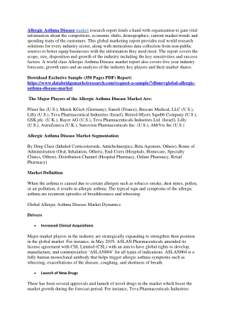 Allergic Asthma Disease Market