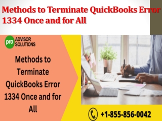 Methods to Terminate QuickBooks Error 1334 Once and for all