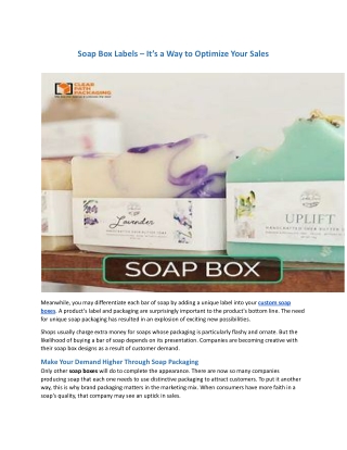Custom Soap Boxes