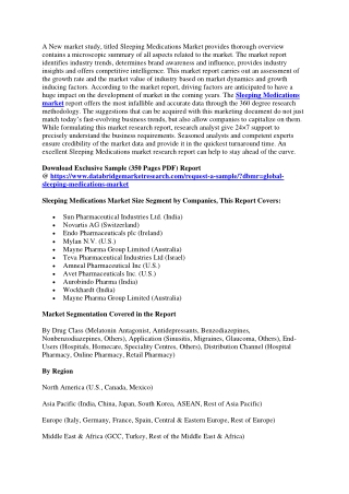 Sleeping Medications Market