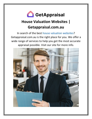 House Valuation Websites  Getappraisal.com.au