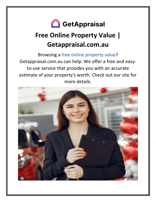 Free Online Property Value  Getappraisal.com.au