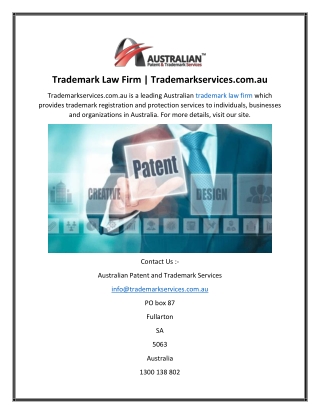 Trademark Law Firm  Trademarkservices.com.au