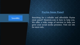 Paytm Smm Panel | Smmwiz.com