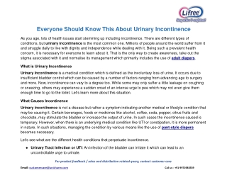 Everyone Should Know This About Urinary Incontinence
