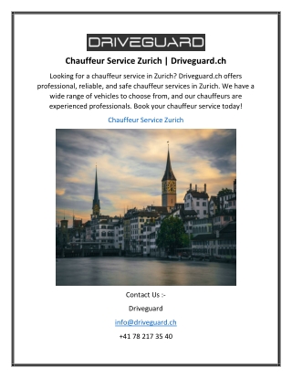 Chauffeur Service Zurich  Driveguard.ch