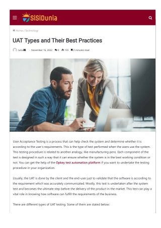 UAT Types and Their Best Practices