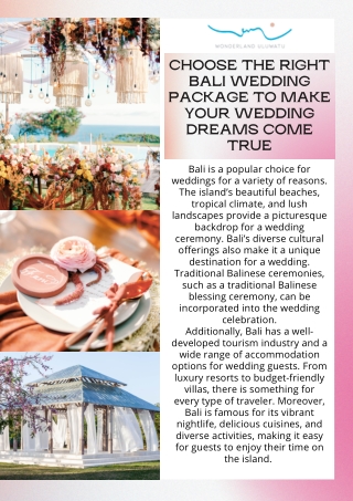 Choose The Best Bali Wedding Packages