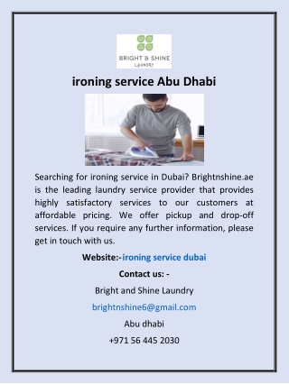 ironing service Abu Dhabi