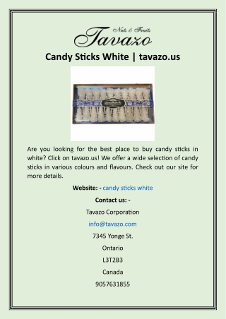 Candy Sticks White  tavazo.us