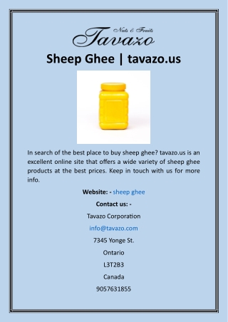 Sheep Ghee  tavazo.us