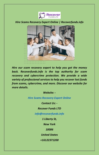 Hire Scams Recovery Expert Online  Recoverfunds.info