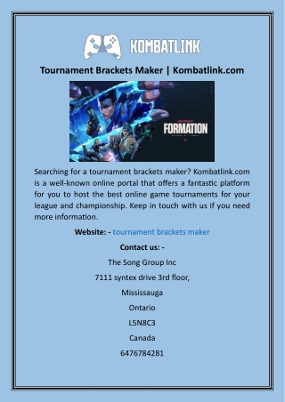 Tournament Brackets Maker  Kombatlink