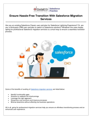 Ensure Hassle-Free Transition With Salesforce Migration Services