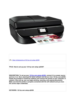 How to set up your 123 hp com setup oj5258?