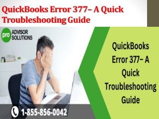 QuickBooks Error 377 A Quick Troubleshooting Guide