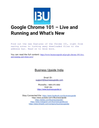 Google Chrome 101  Live and Running and What’s New