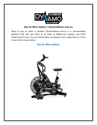 Buy Air Bikes Sydney Dynamofitness.com