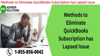Best methods to deal with QuickBooks Subscription Has Lapsed