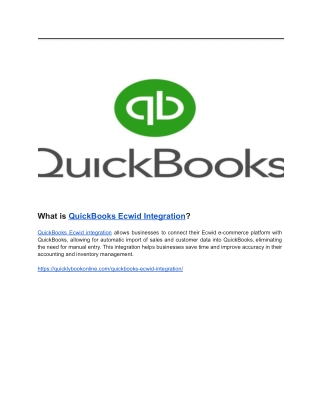 What is QuickBooks Ecwid Integration