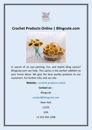 Crochet Products Online  Blingcute