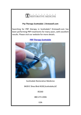 Prp Therapy Scottsdale  Drstowell.com