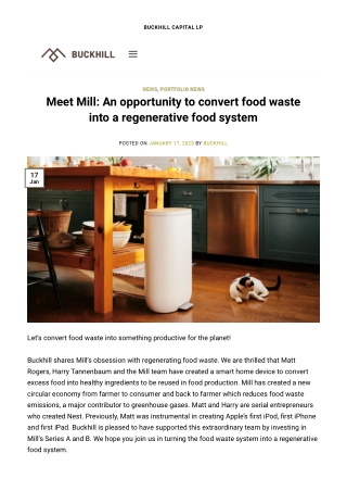 Mill Smart trash bin to convert excess food into healthy ingredients
