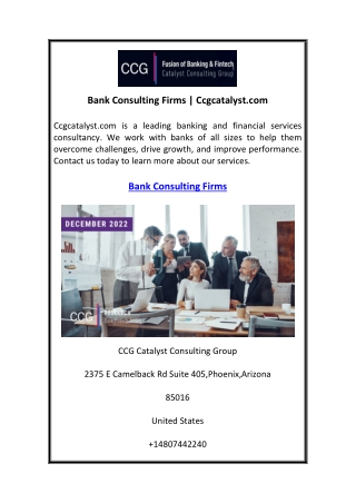 Bank Consulting Firms  Ccgcatalyst.com