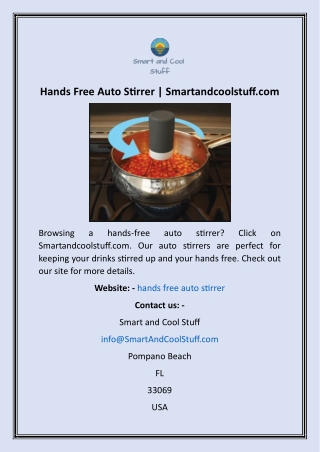 Hands Free Auto Stirrer  Smartandcoolstuff