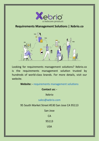 Requirements Management Solutions  Xebrio.co
