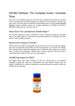 H4CBD Distillate The Complete Guide | Voluntate Shop