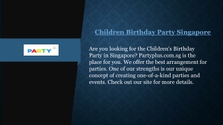 Children Birthday Party Singapore