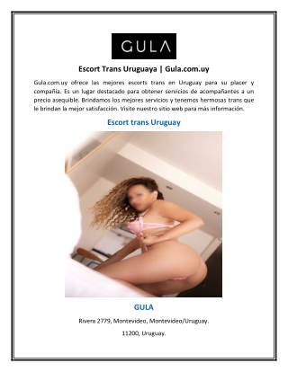 Escort Trans Uruguaya | Gula.com.uy