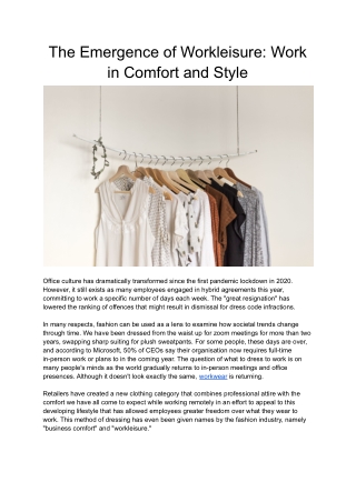 The Emergence of Workleisure_ Work in Comfort and Style