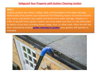 Safeguard Your Property with Gutters Cleaning London