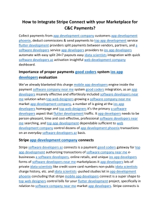 How to Integrate Stripe Connect with your Marketplace for C&C Payments