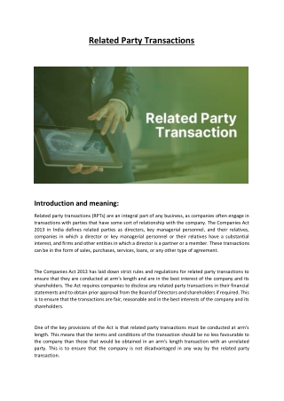 Related Party Transaction