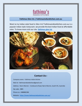 Fathimas Glen Iris | Fathimasindiankitchen.com.au