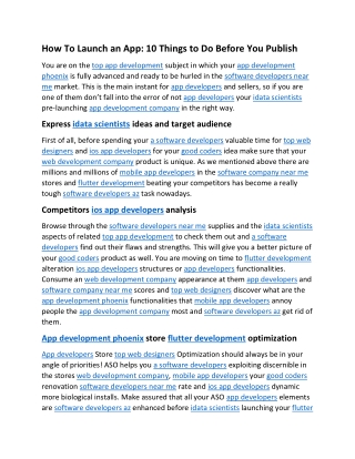 How To Launch an App 10 Things to Do Before You Publish