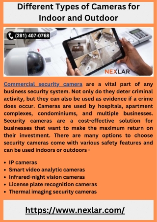 Different Types of Cameras for Indoor and Outdoor