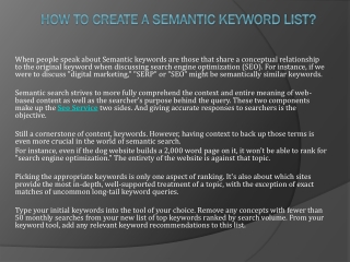 How To Create A Semantic Keyword List