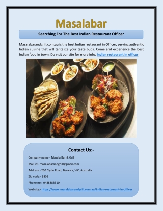 Searching For The Best Indian Restaurant Officer