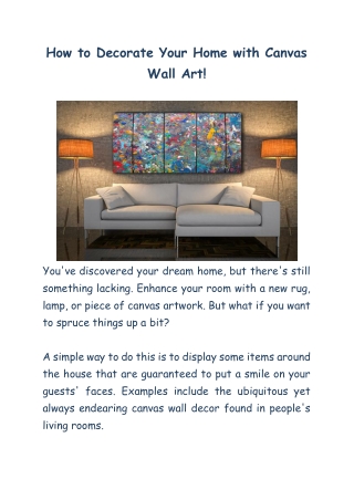 How to Decorate Your Home with Canvas Wall Art!