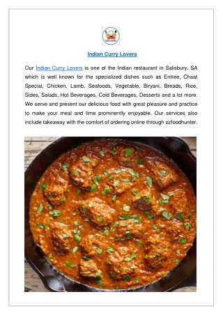 Up to 10% offer order now - Indian Curry Lovers Salisbury