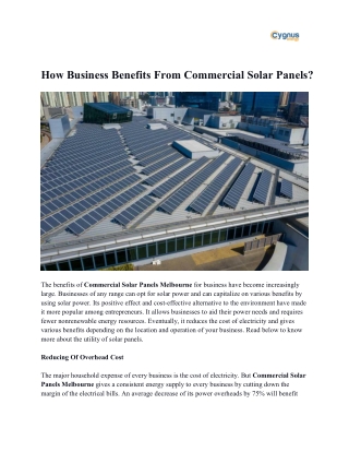 Commercial Solar Panels Melbourne